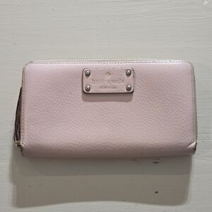 Kate Spade Blush Pink Leather Wallet Minimalist Design